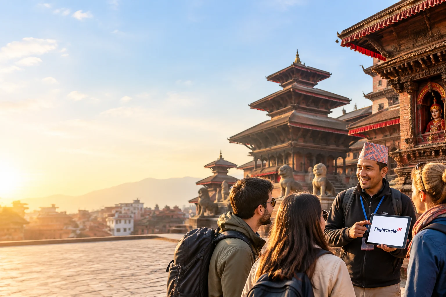 Kathmandu Durbar Square guide with Flightcircle tablet